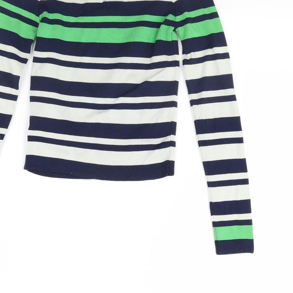 Topshop Womens Ivory Striped Pullover Jumper Size 8
