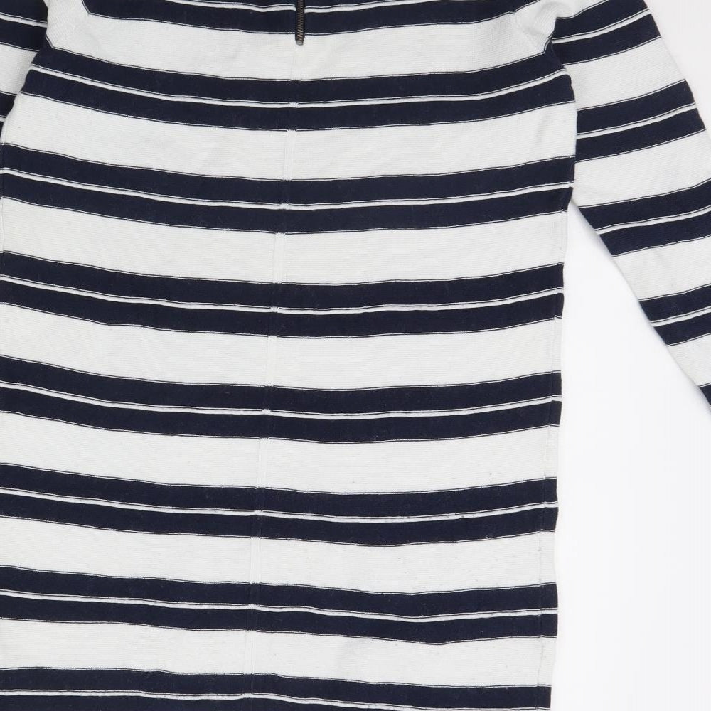 m&s Womens White Striped Mini Size 10
