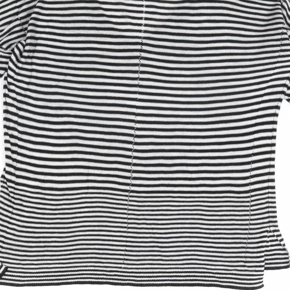NEXT Womens Black Striped Pullover Jumper Size 12