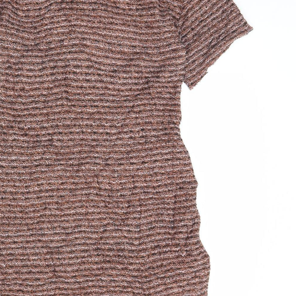Zara Womens Brown Striped Mini Size S