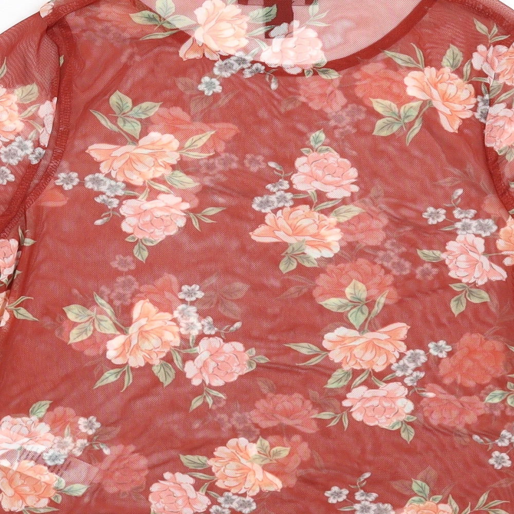 New Look 915 Girls Orange Floral Basic Blouse Size 10-11 Years