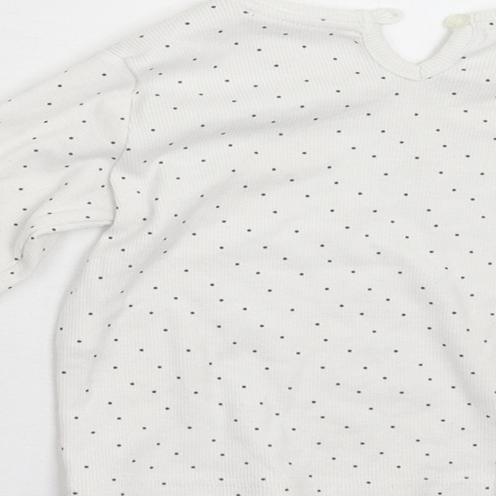 Primark Baby White Polka Dot Basic T-Shirt Size 18-24 Months