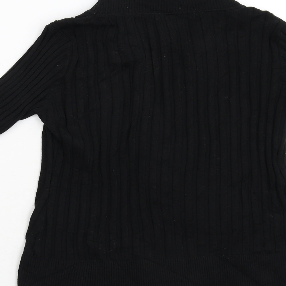 Le Grenier Womens Black Check Knit Pullover Jumper Size S