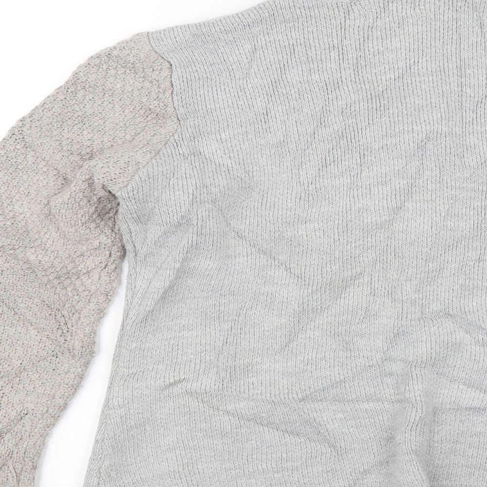 Mida Womens Grey Cardigan Jumper Size L