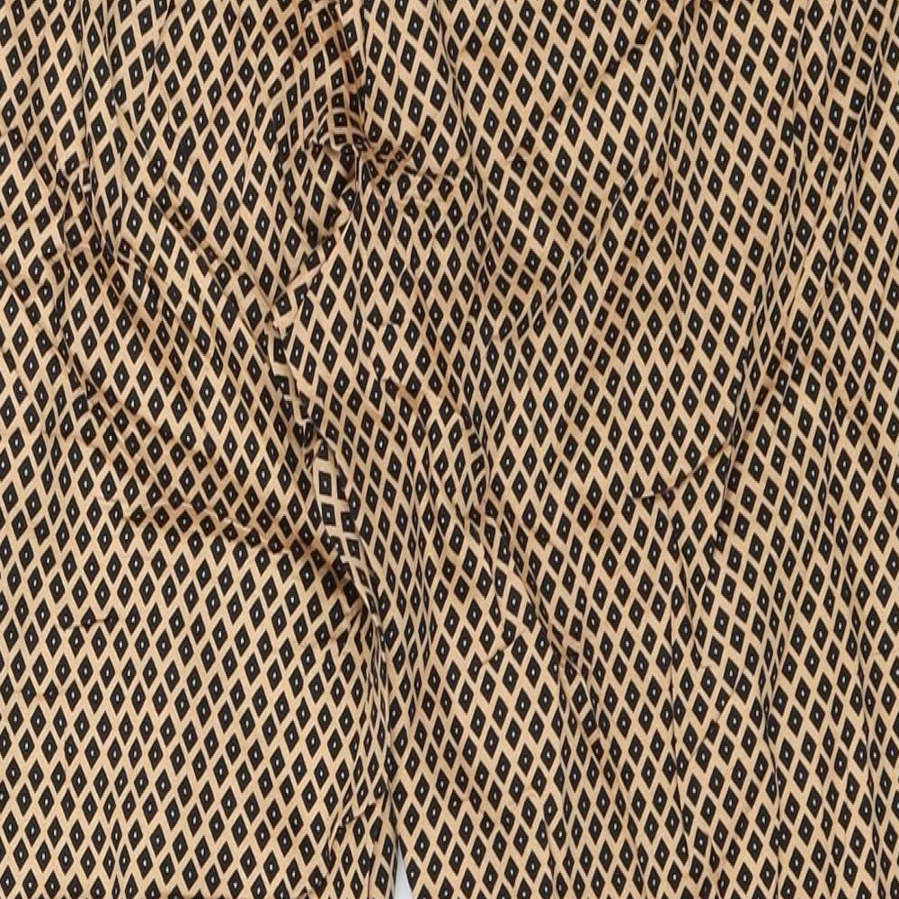 Marks & Spencer Womens Gold Geometric Trousers Size 12 L23 in