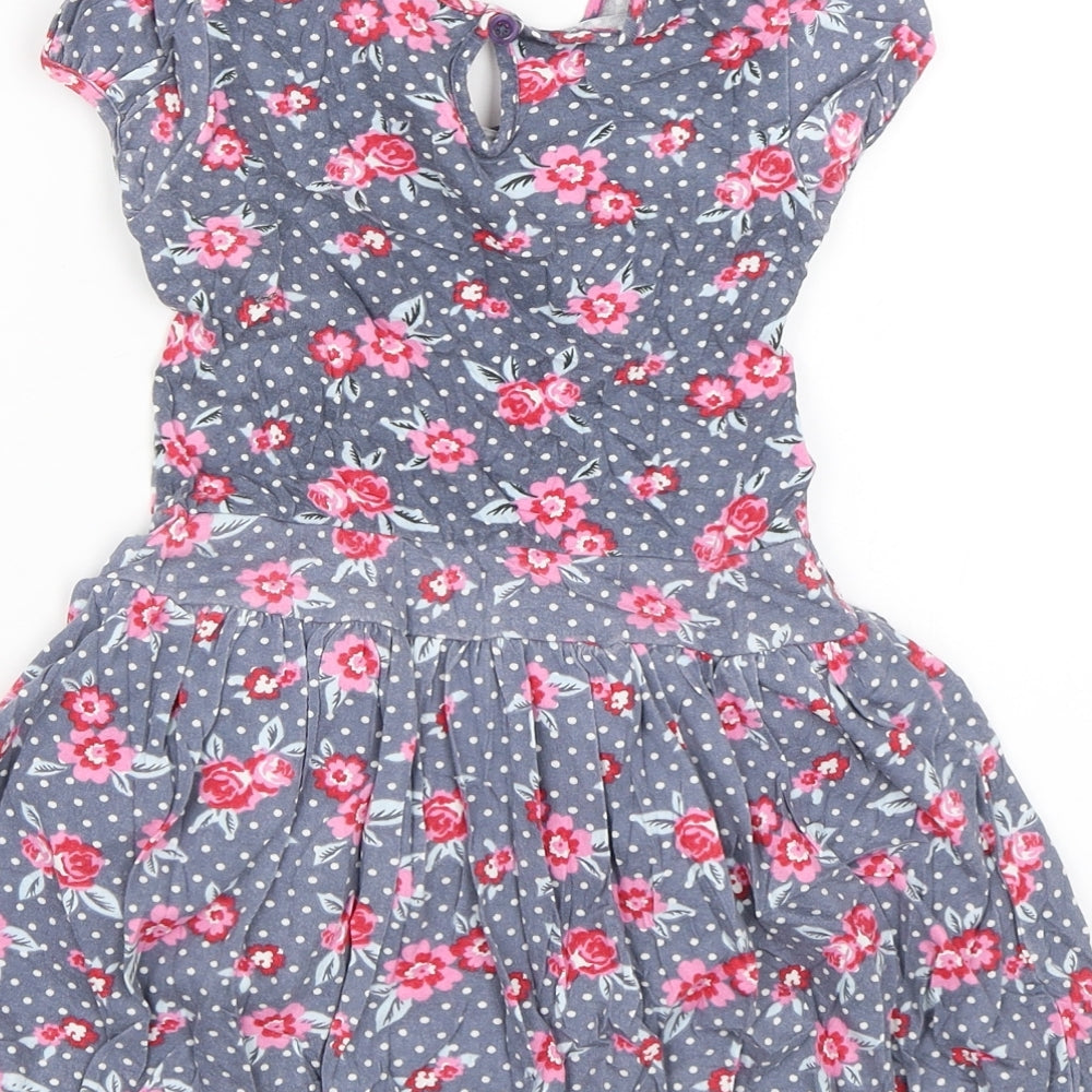 Evie Angel Girls Blue Floral Shift Size 3-4 Years