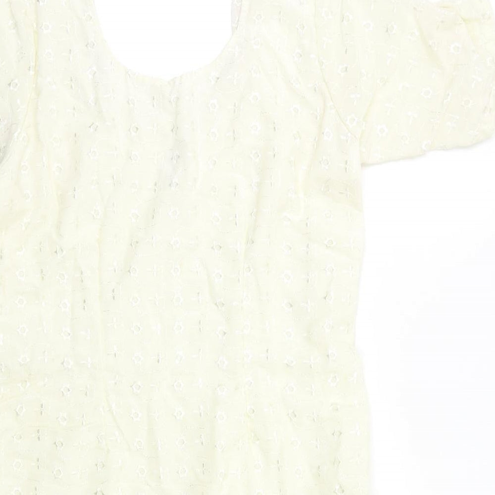 Preworn Womens Ivory Tunic Blouse Size M