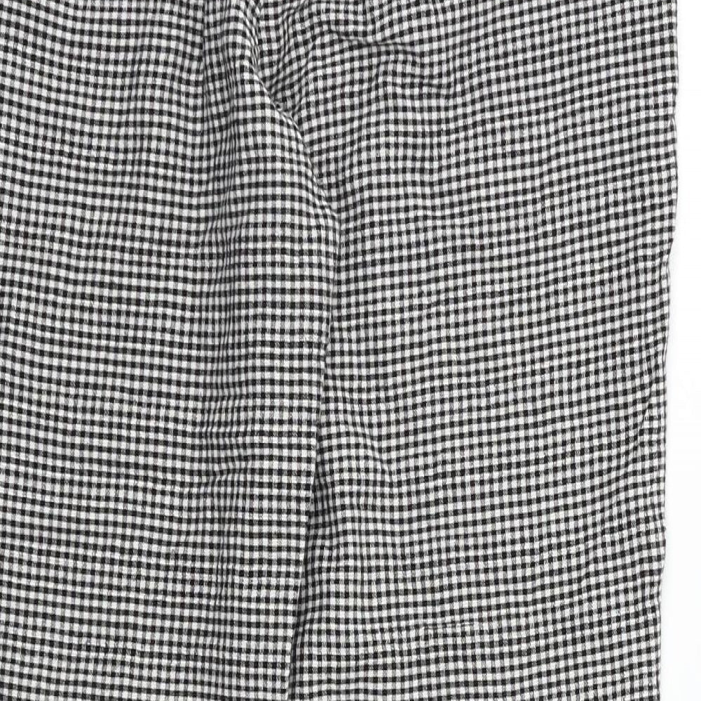 MNG Womens Black Check Capri Trousers Size 8 L23 in