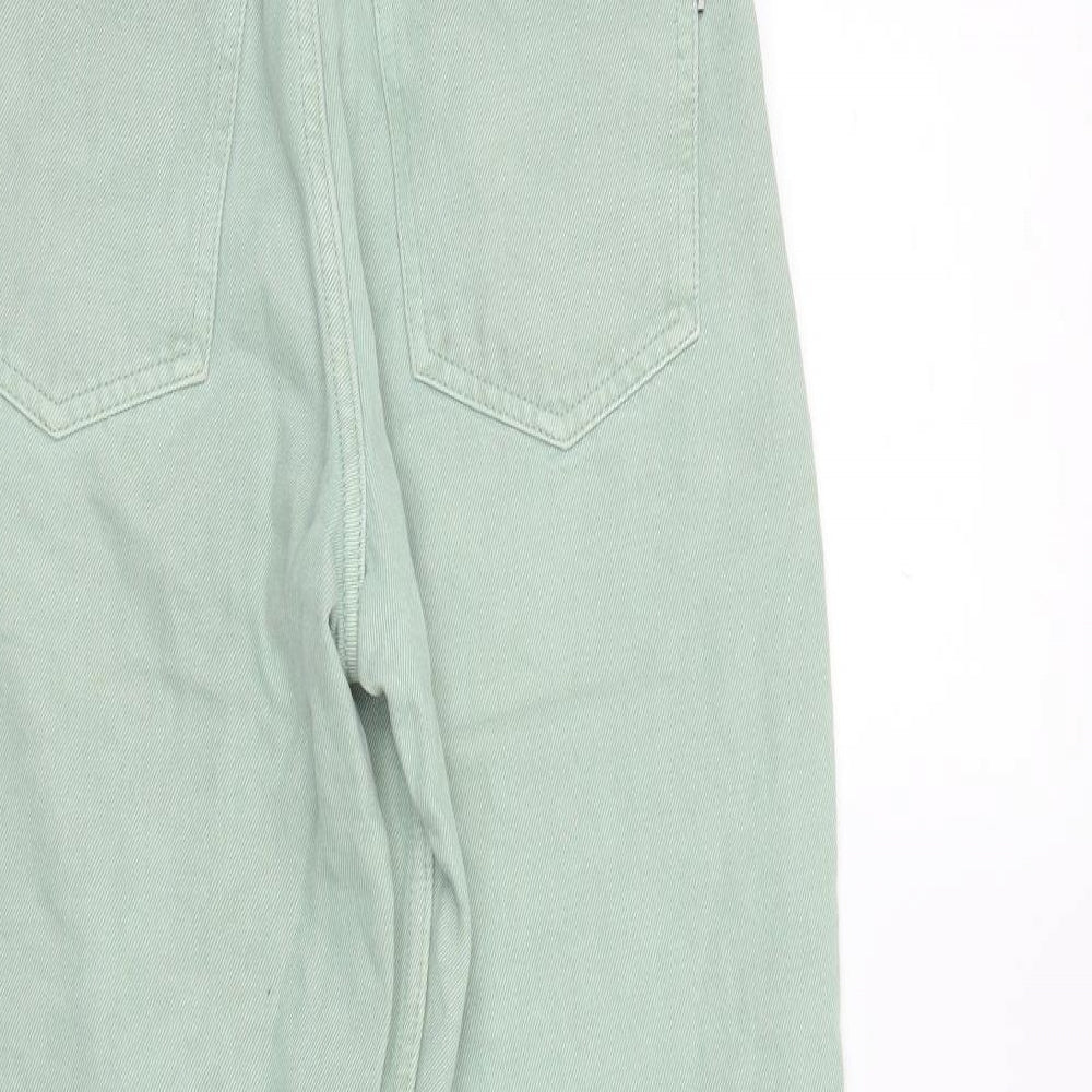 Bershka Womens Green Denim Straight Jeans Size 4 L26 in