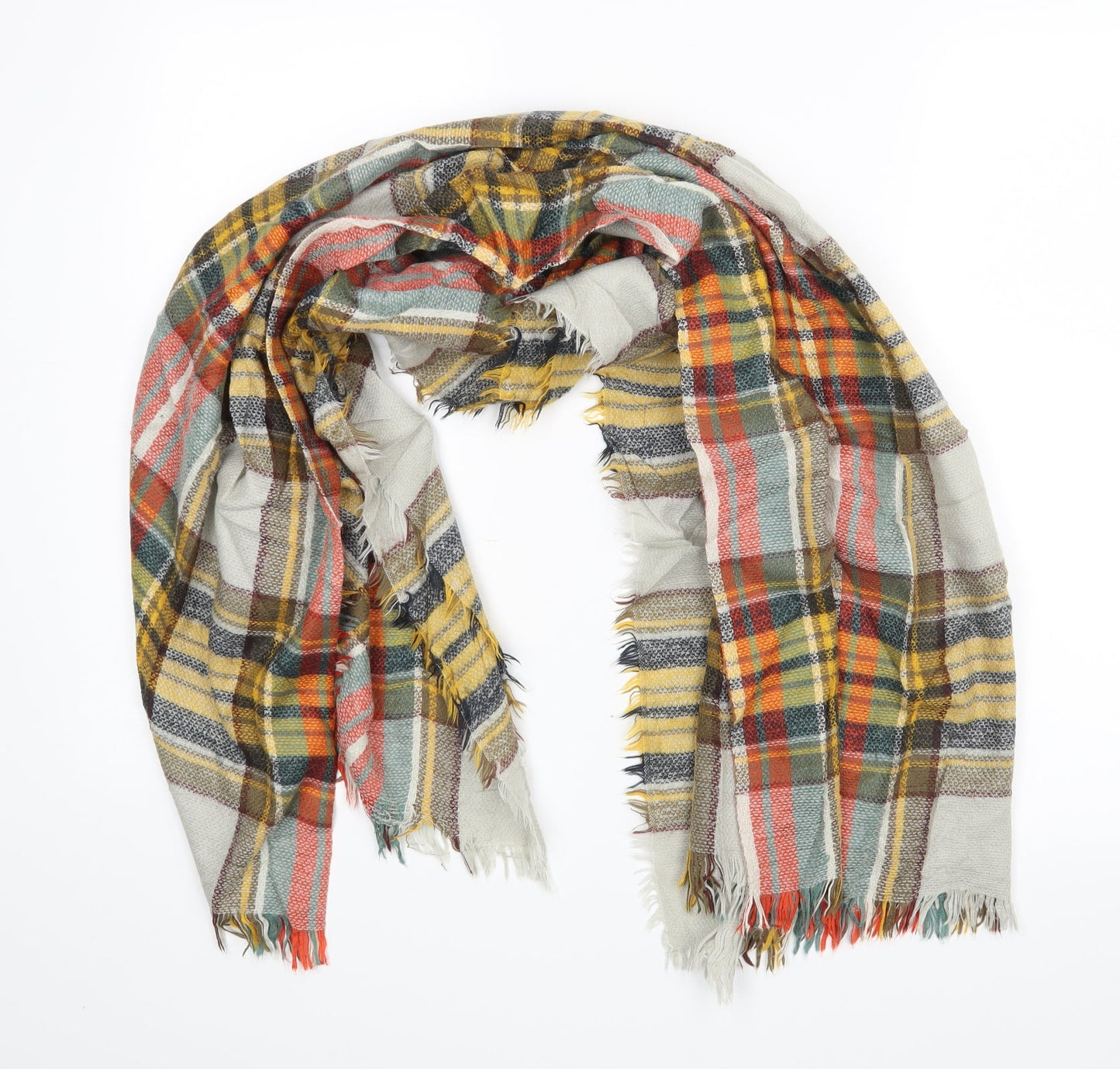 Preworn Unisex Multicoloured Check Scarf