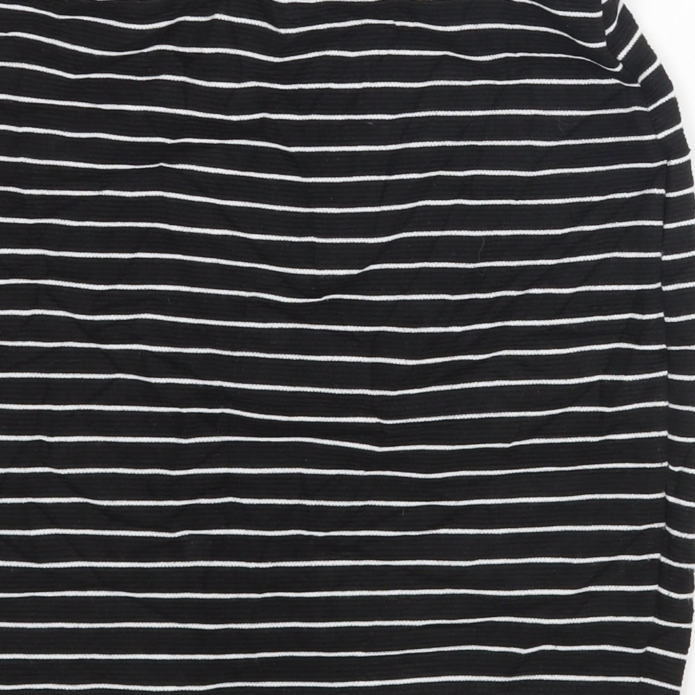 Zara Womens Black Striped Mini Skirt