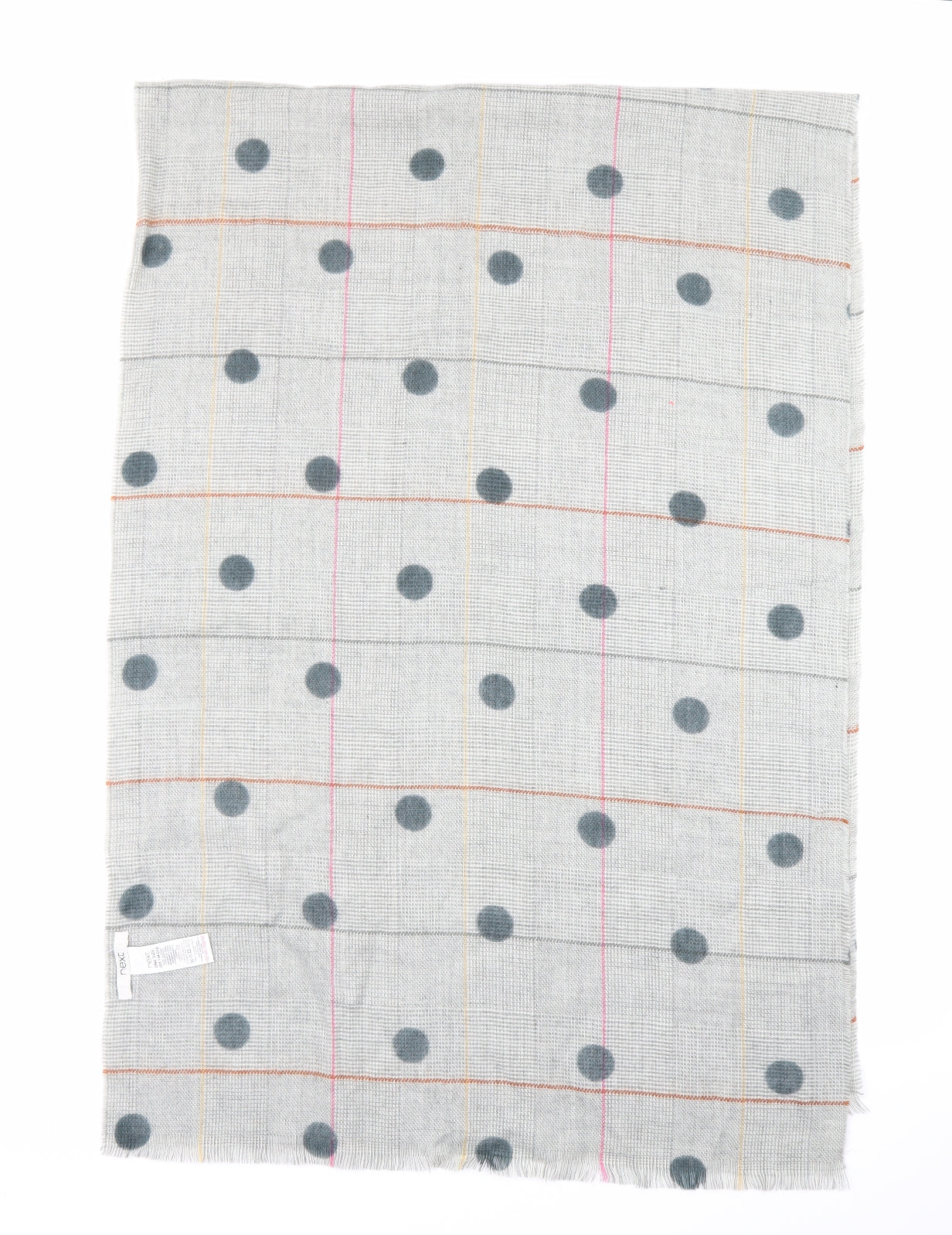 NEXT Unisex Grey Check Knit Scarf
