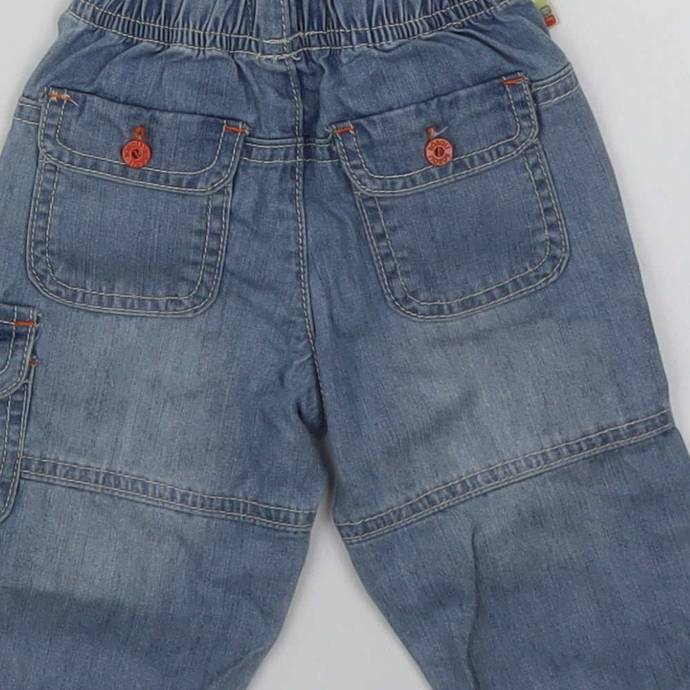 Boboli Girls Blue Denim Cargo Jeans Size 6-9 Months