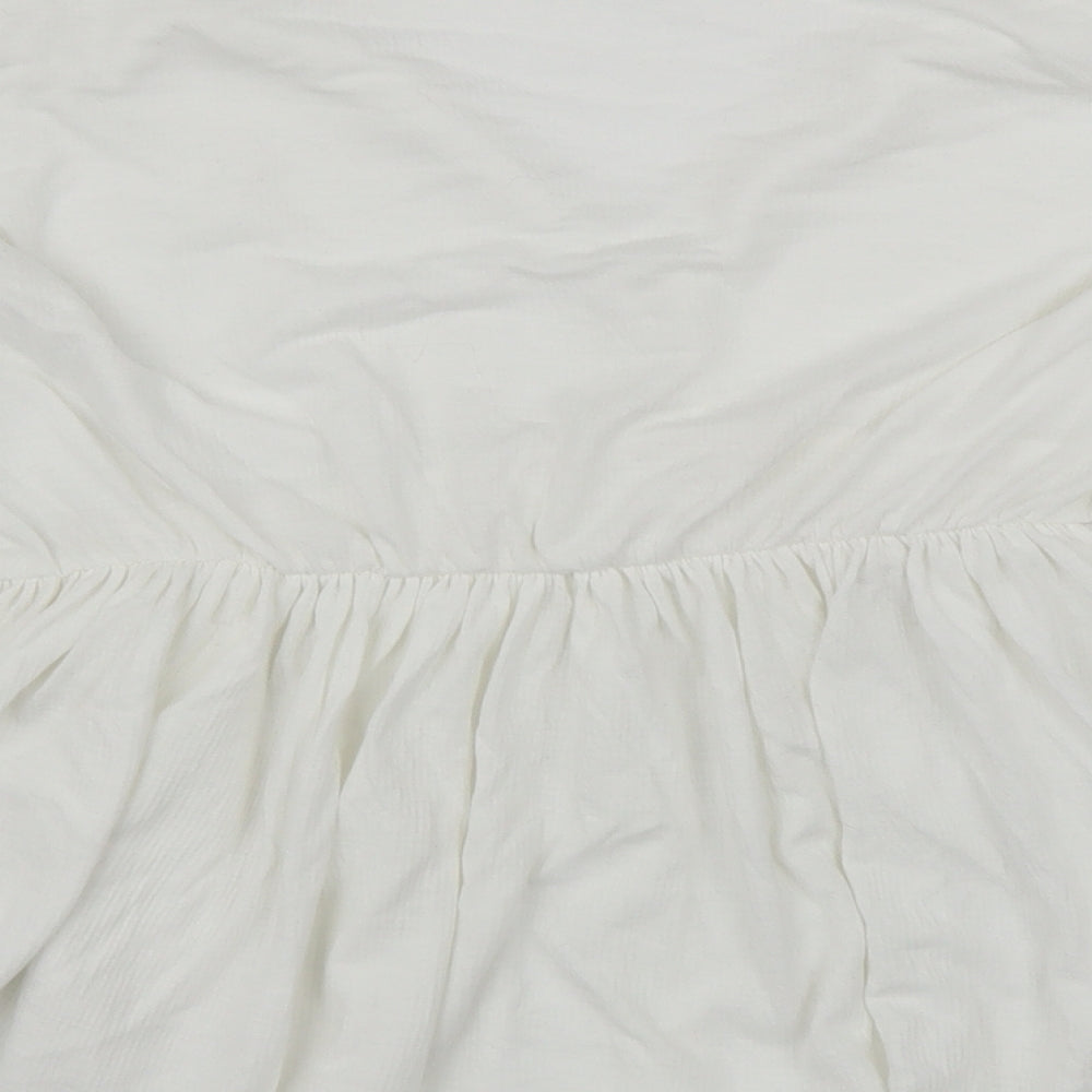 NINE SAVANNAH MILLER Womens White Basic T-Shirt Size 6