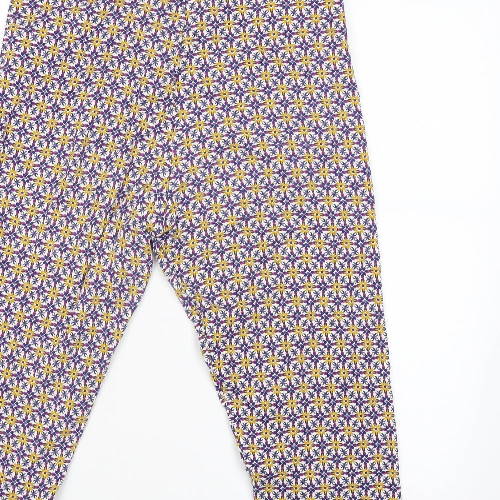 TU Womens White Floral Bloomer Trousers Size 16 L20 in