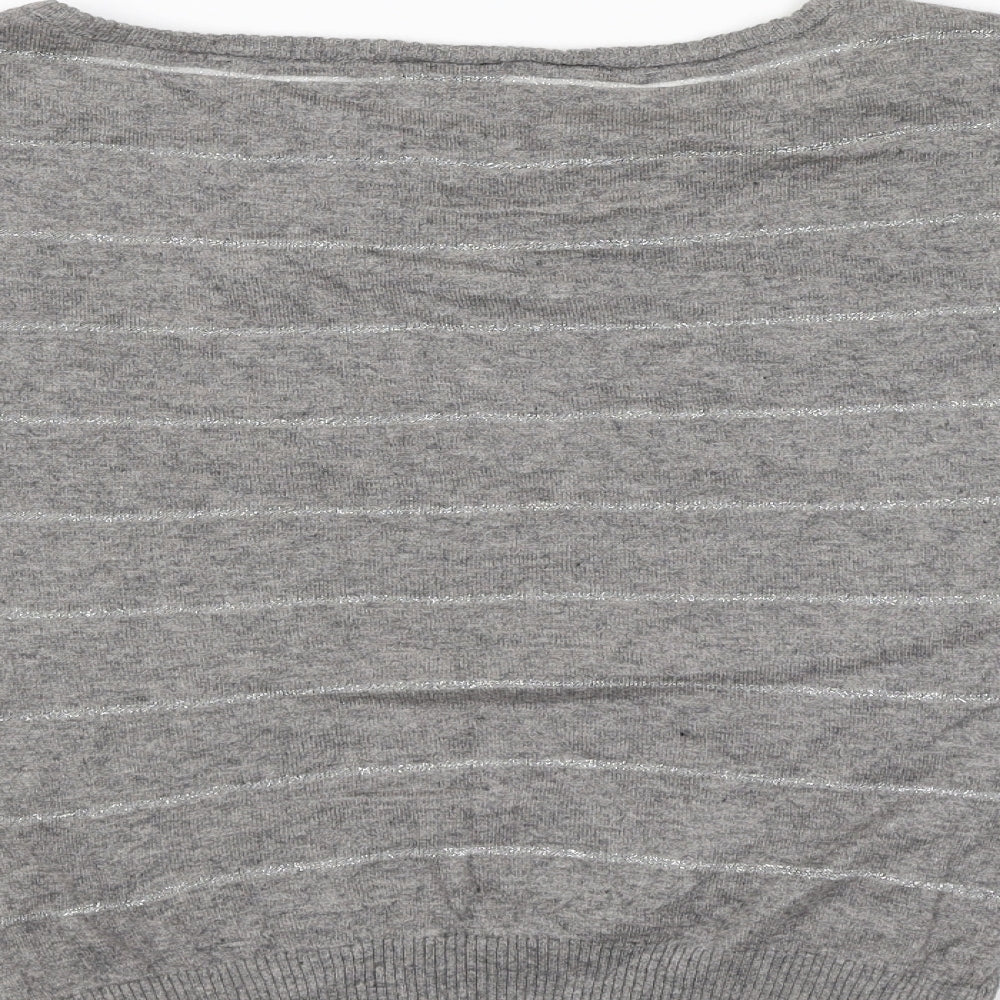 HOOCH Womens Grey Striped Pullover Jumper Size 8