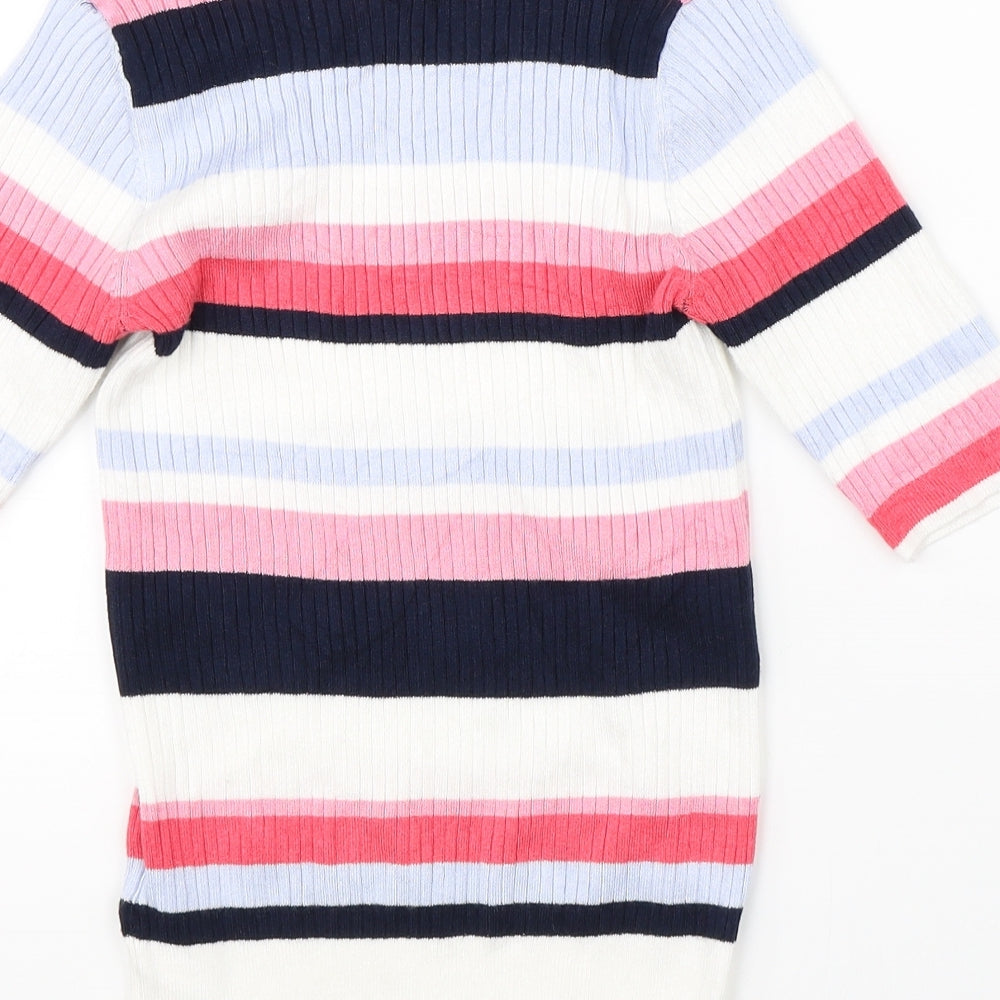 Marks & Spencer Womens Multicoloured Striped Pullover Jumper Size 8