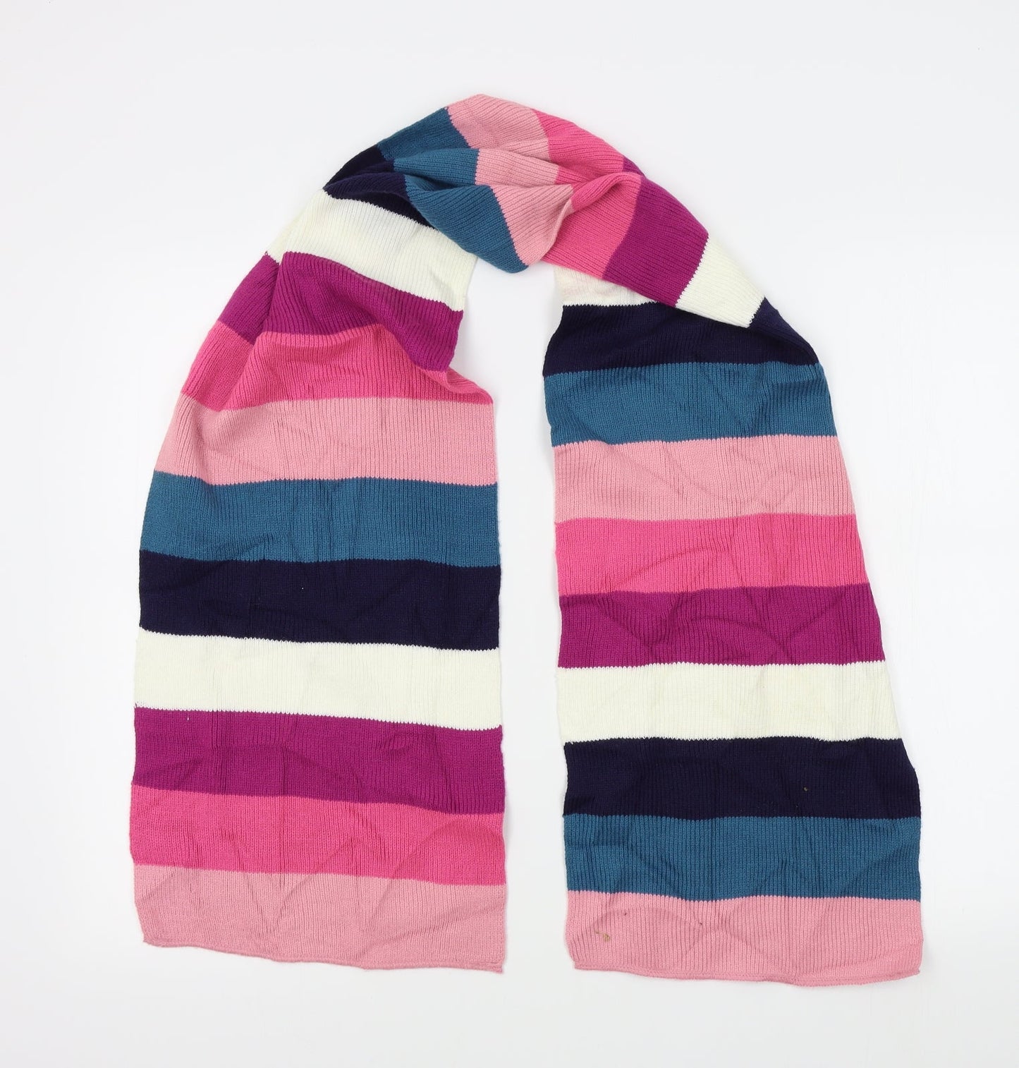 Preworn Womens Pink Striped Scarf