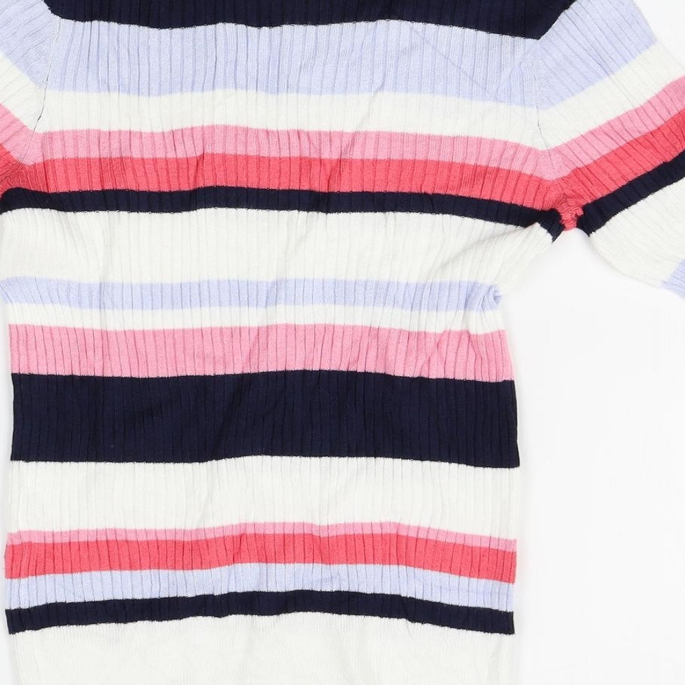 Marks & Spencer Womens Multicoloured Striped Pullover Jumper Size 10