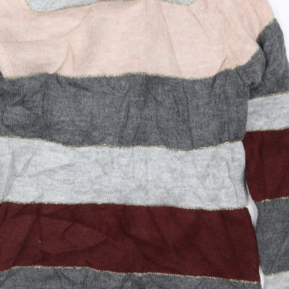 Kaleidoscope Womens Multicoloured Striped Knit Pullover Jumper Size 10