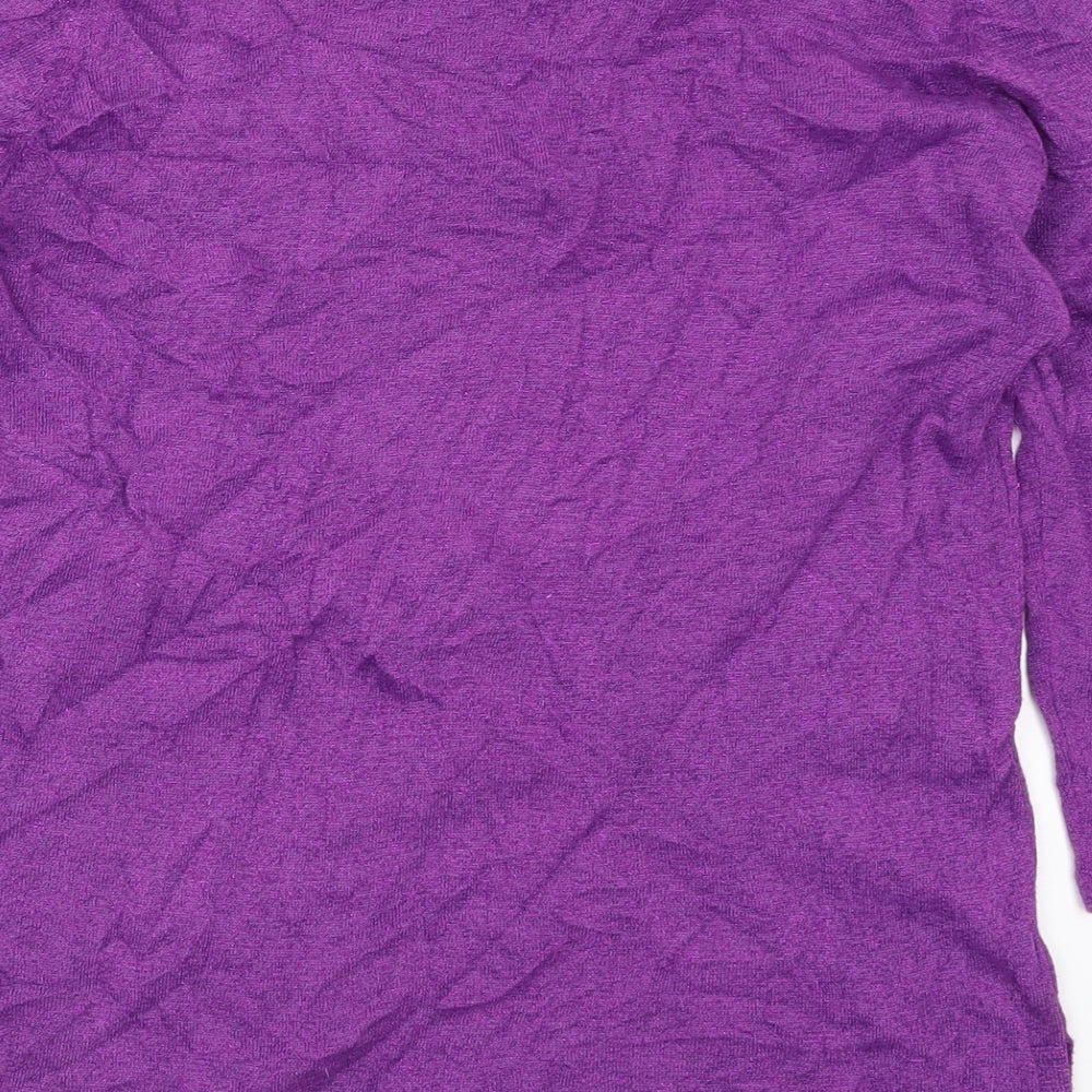 CMT Womens Purple Cardigan Jumper Size M - Flowers