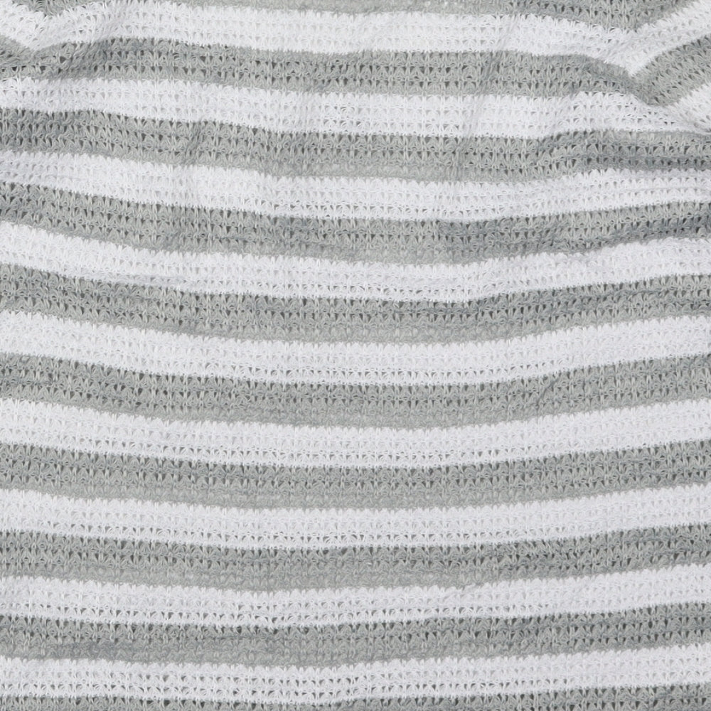 NEXT Womens Grey Striped Knit Pullover Jumper Size 10