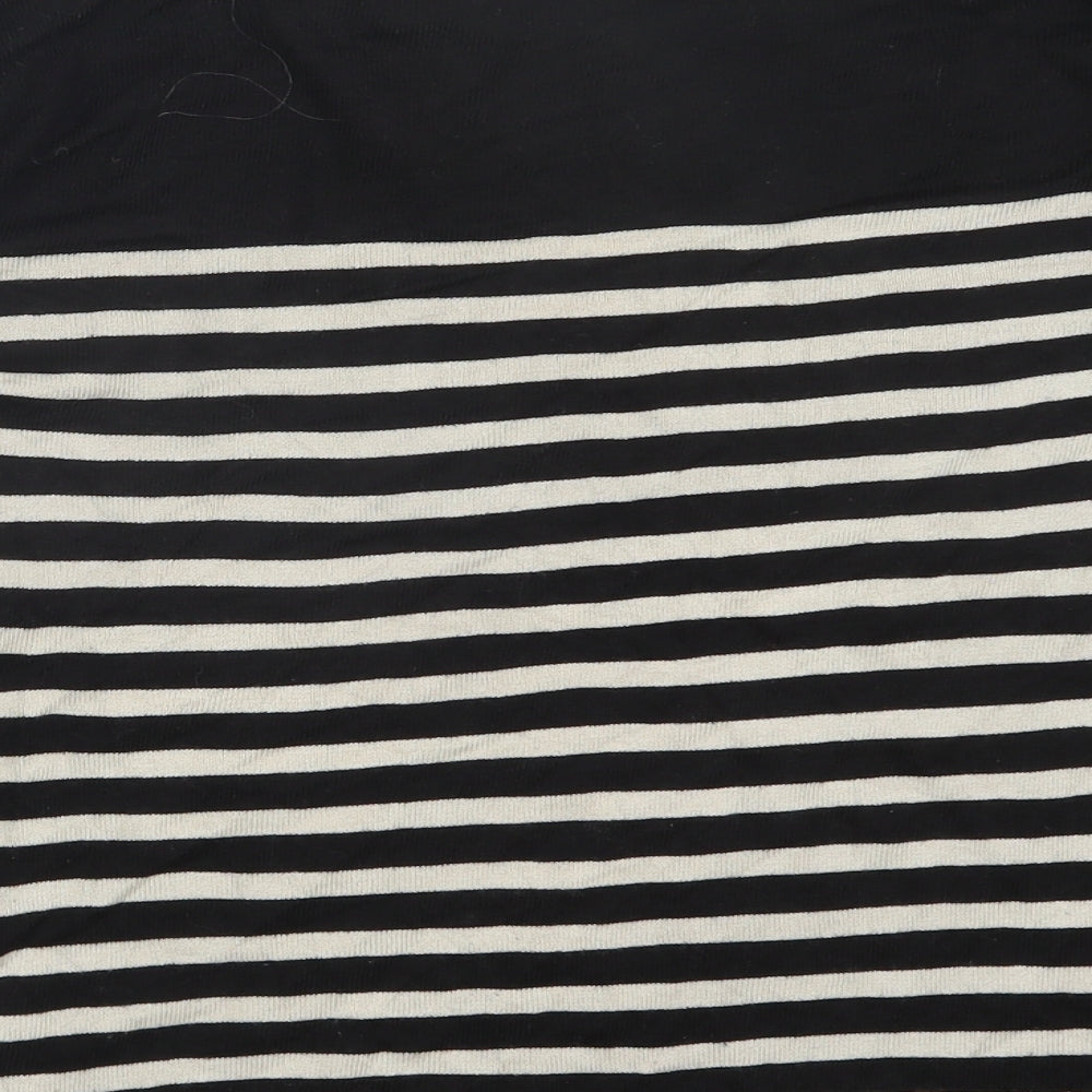 H&M Womens Black Striped Knit Pullover Jumper Size M