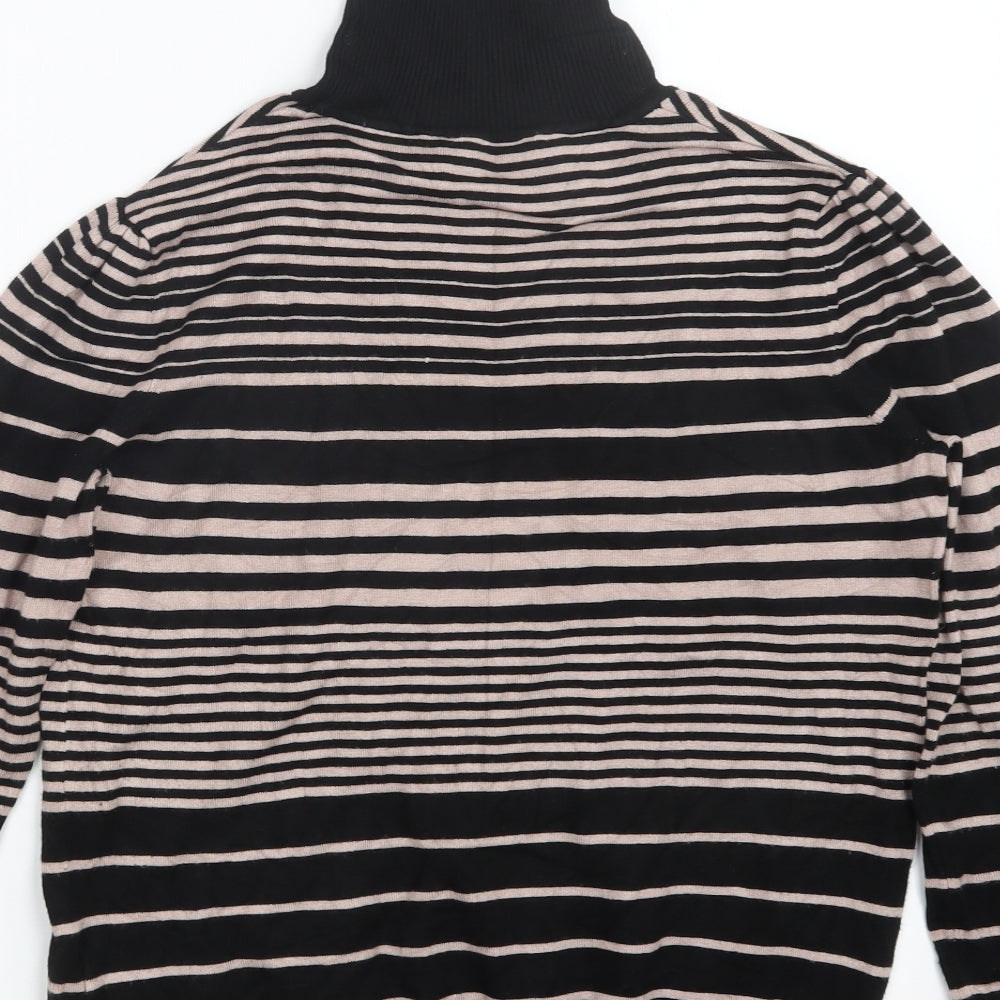 Classics Womens Black Striped Pullover Jumper Size 14