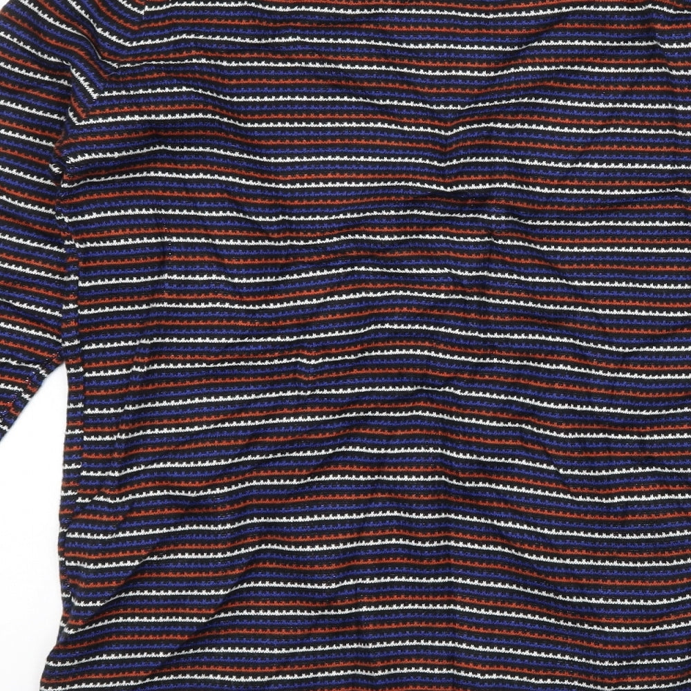 Papaya Womens Blue Striped Knit Pullover Jumper Size 8