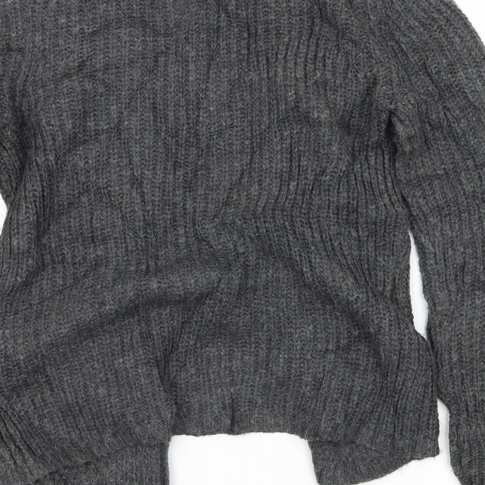 Marks and Spencer Womens Grey Knit Cardigan Jumper Size 8