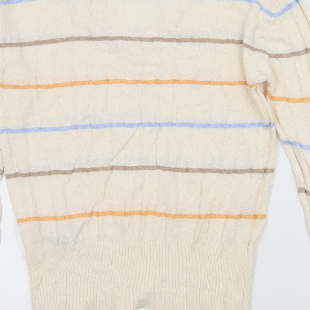 Marks & Spencer Womens Ivory Striped Knit Pullover Jumper Size S