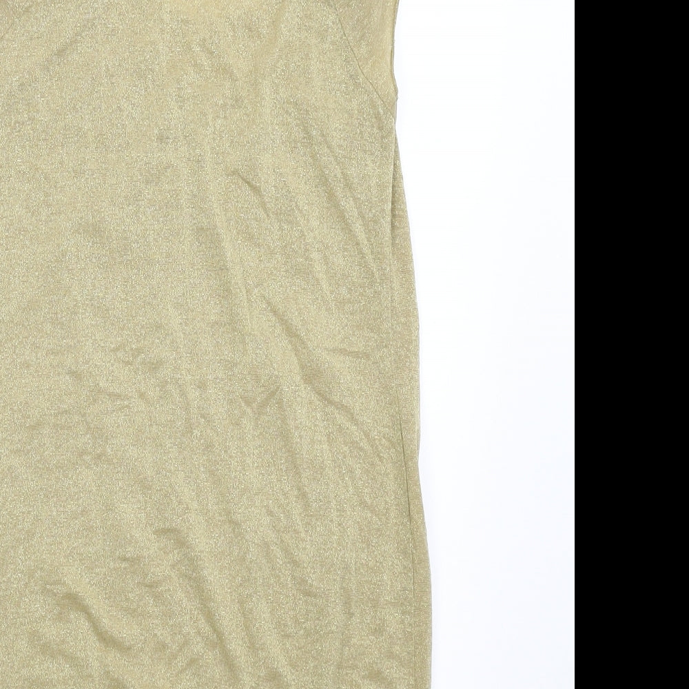 Miso Womens Gold Basic T-Shirt Size 10
