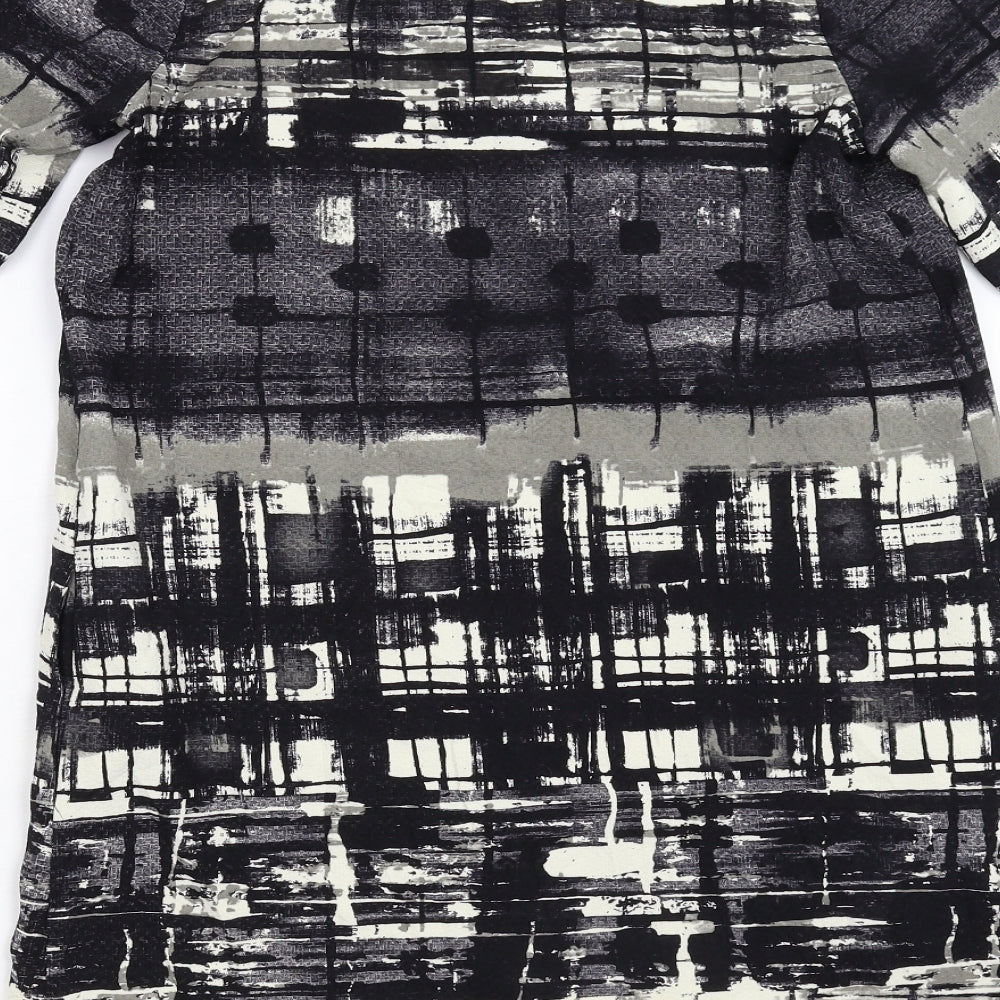 TOUPY Womens Black Geometric A-Line Size S