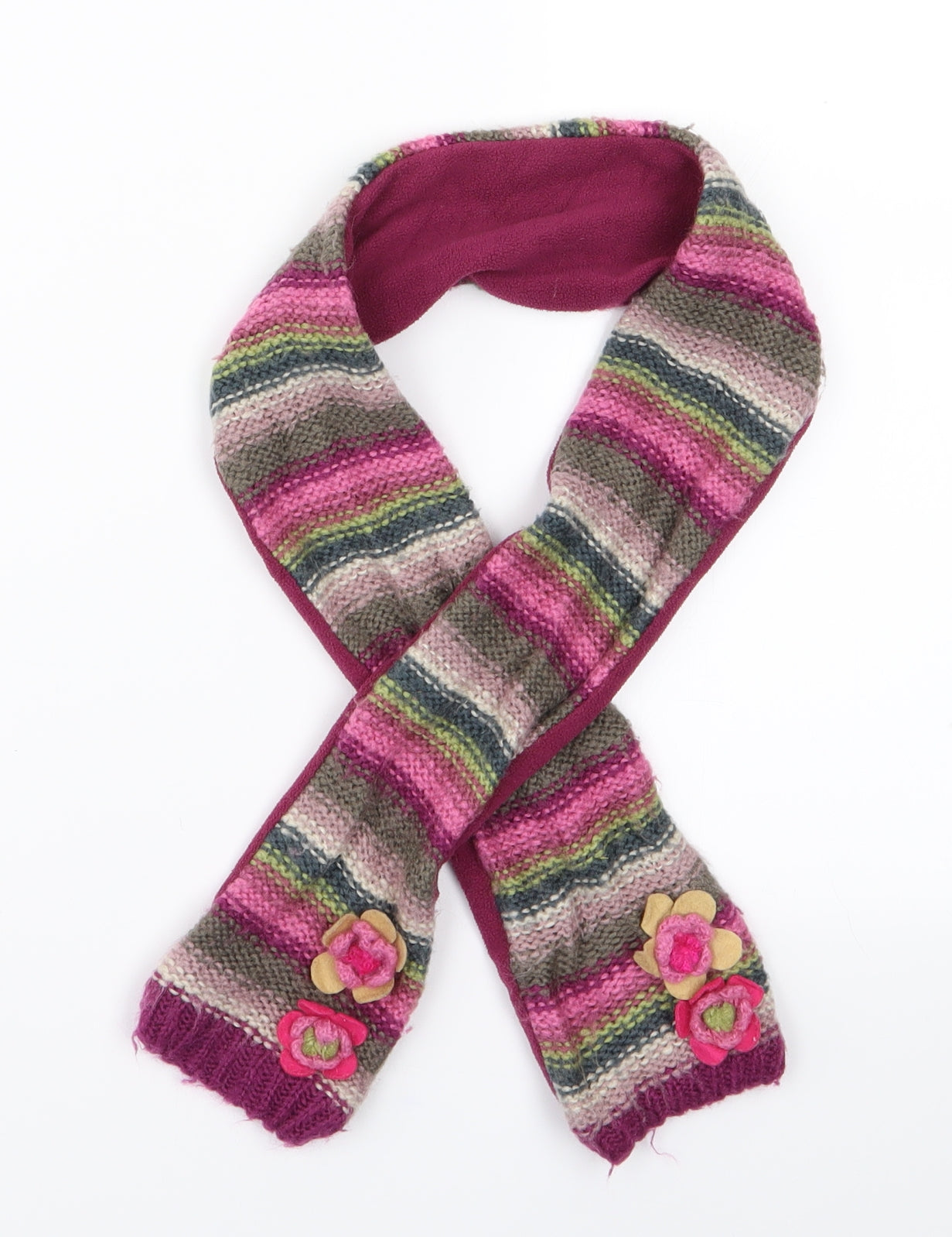 Monsoon Girls Pink Striped Scarf Scarves & Wraps One Size