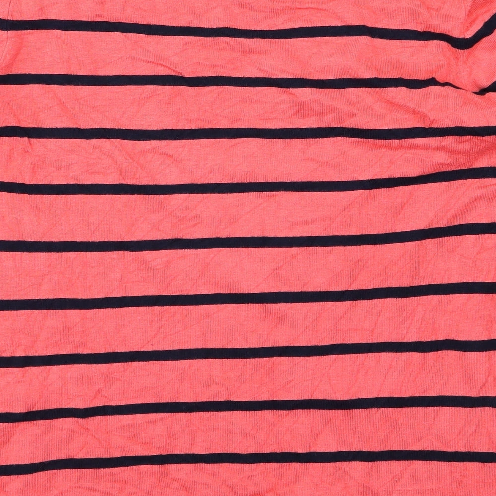 Marks & Spencer Womens Pink Striped Knit Pullover Jumper Size 14