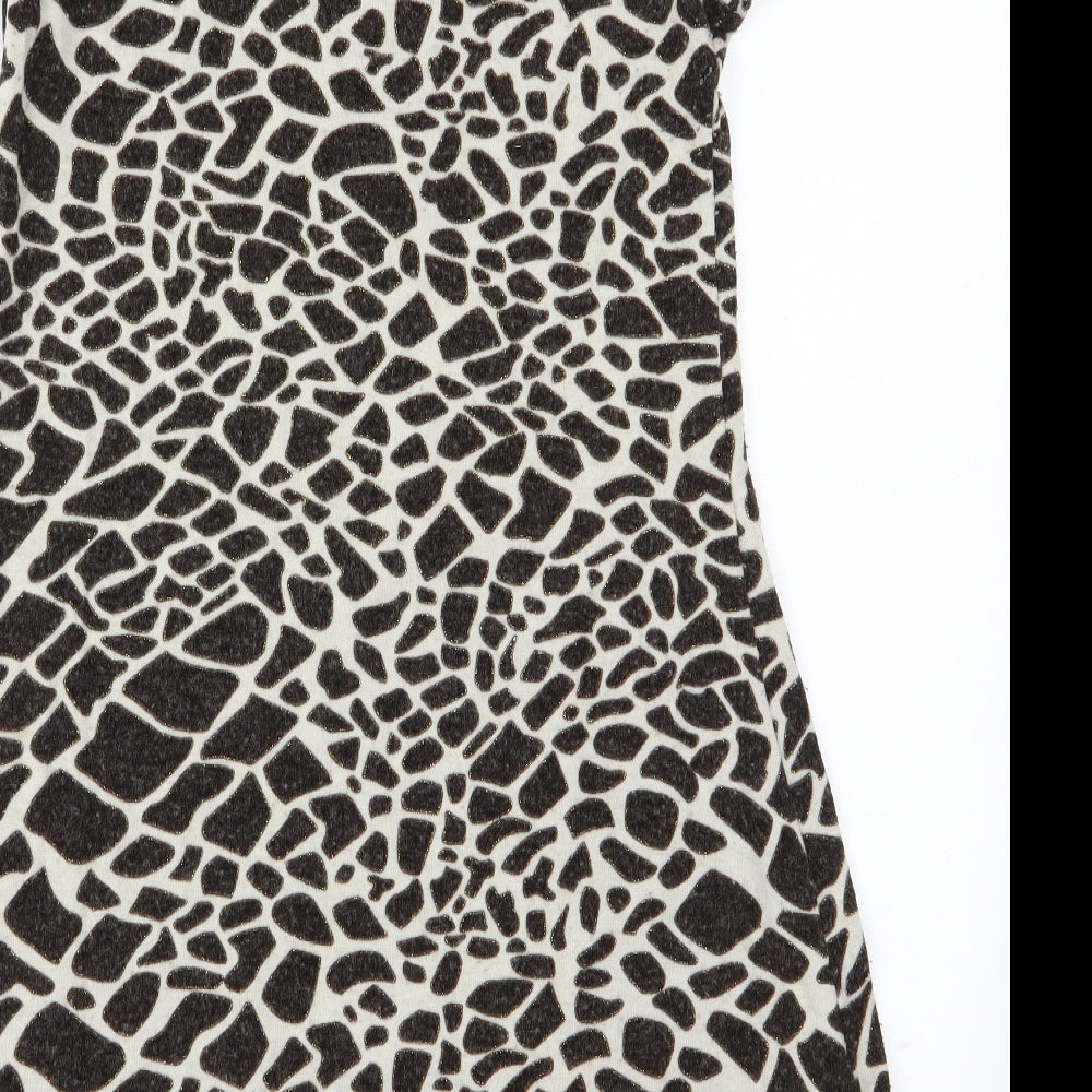 PussyCat Womens Brown Animal Print Knit A-Line Size M