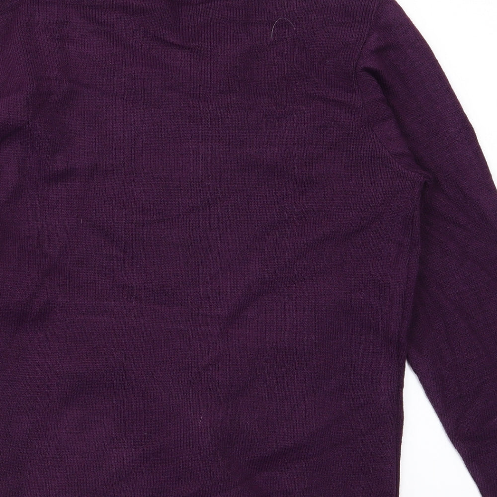 Glimpse Design Womens Purple Knit Pullover Jumper Size M