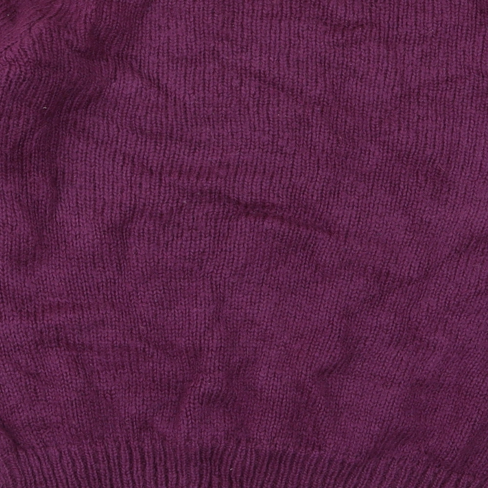 Paramour Womens Purple Knit Pullover Jumper One Size