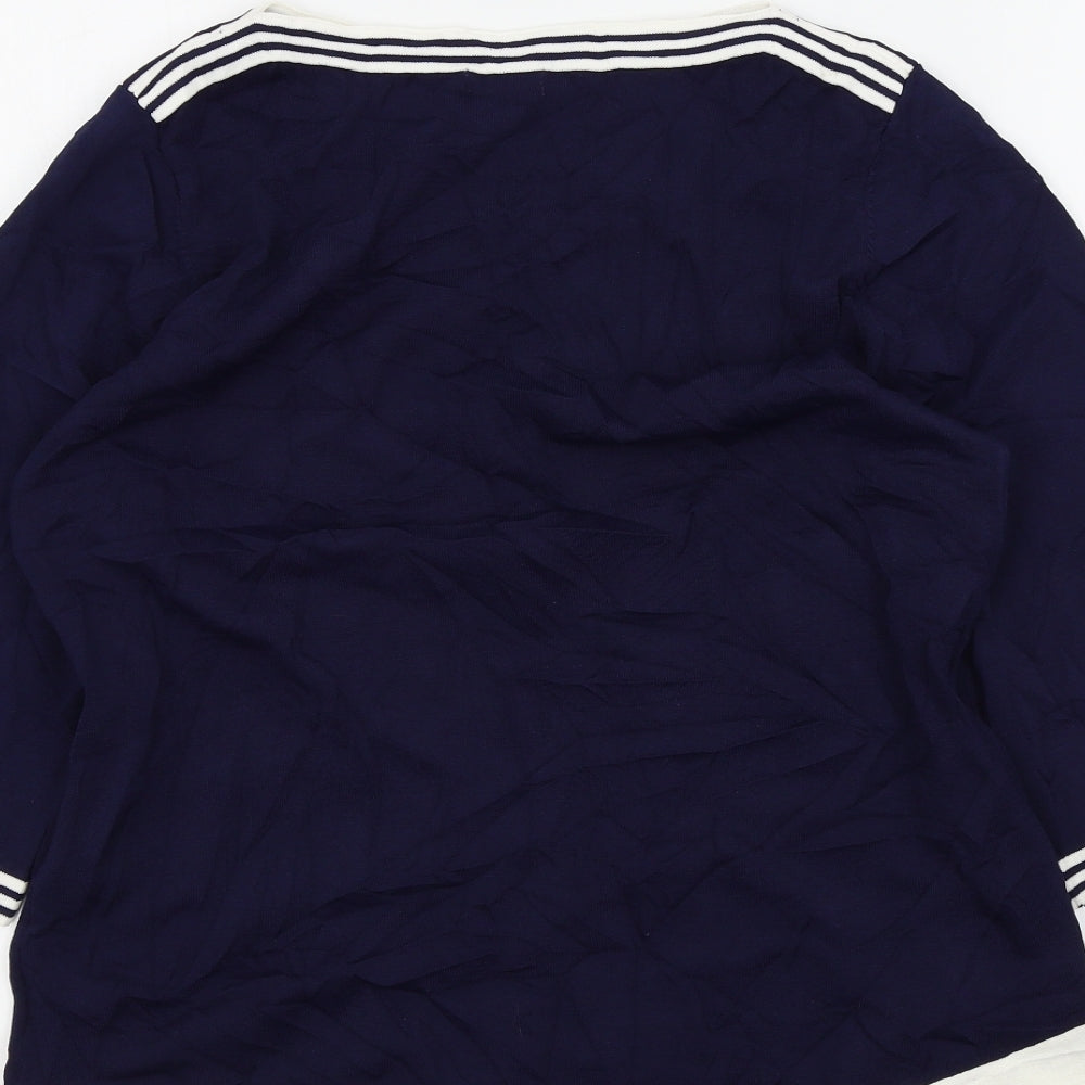 text Womens Blue Pullover Jumper Size M