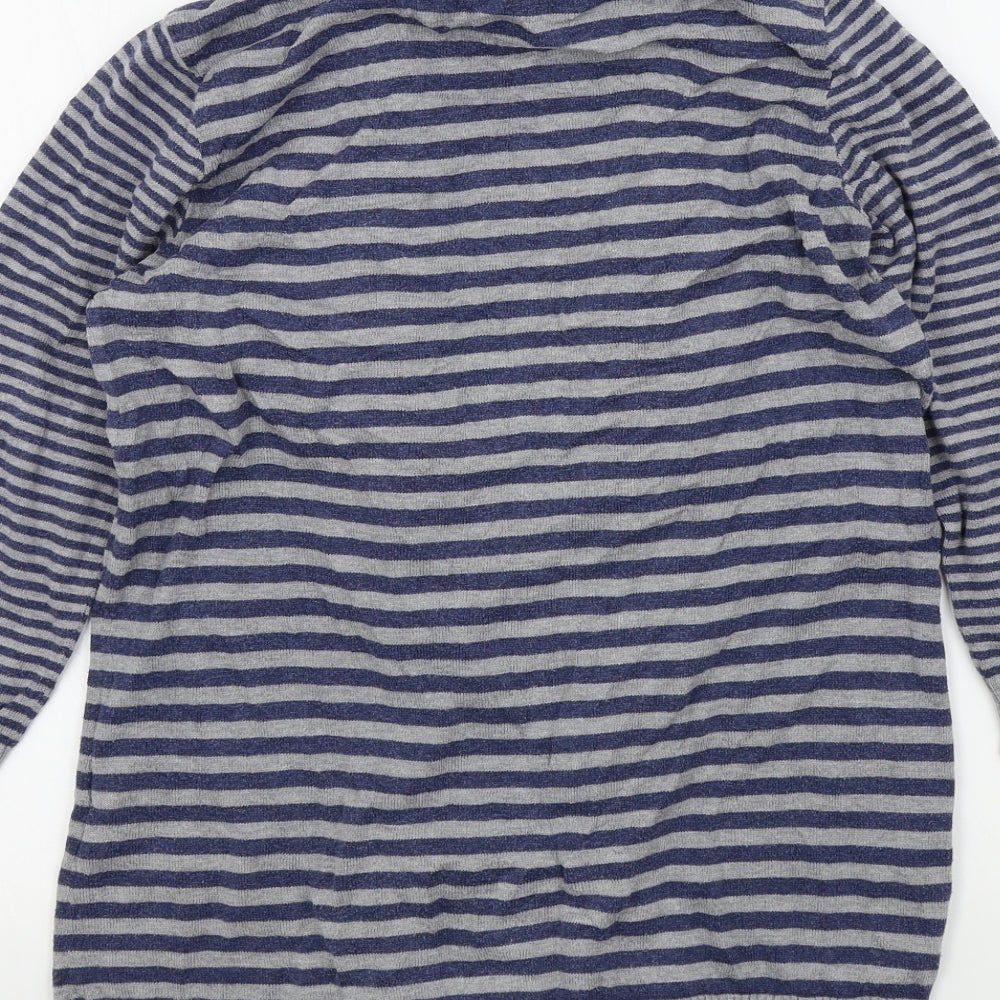 Marks & Spencer Womens Blue Striped Cardigan Jumper Size 12