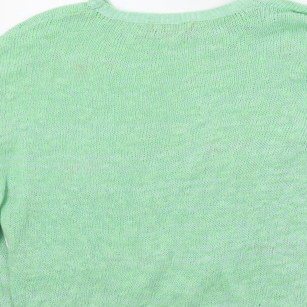 Ally Womens Green Floral Pullover Jumper Size L