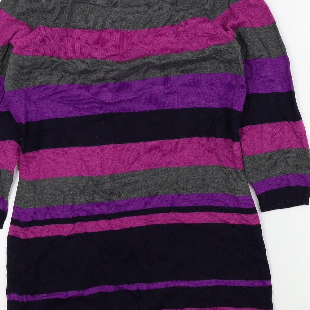 Marks & Spencer Womens Green Striped Pullover Jumper Size 12