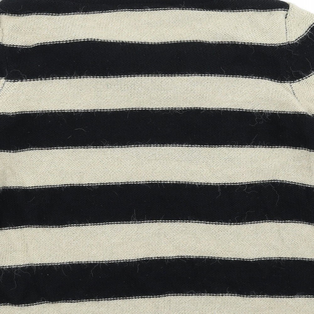 NEXT Womens Black Striped Knit Pullover Jumper Size 10