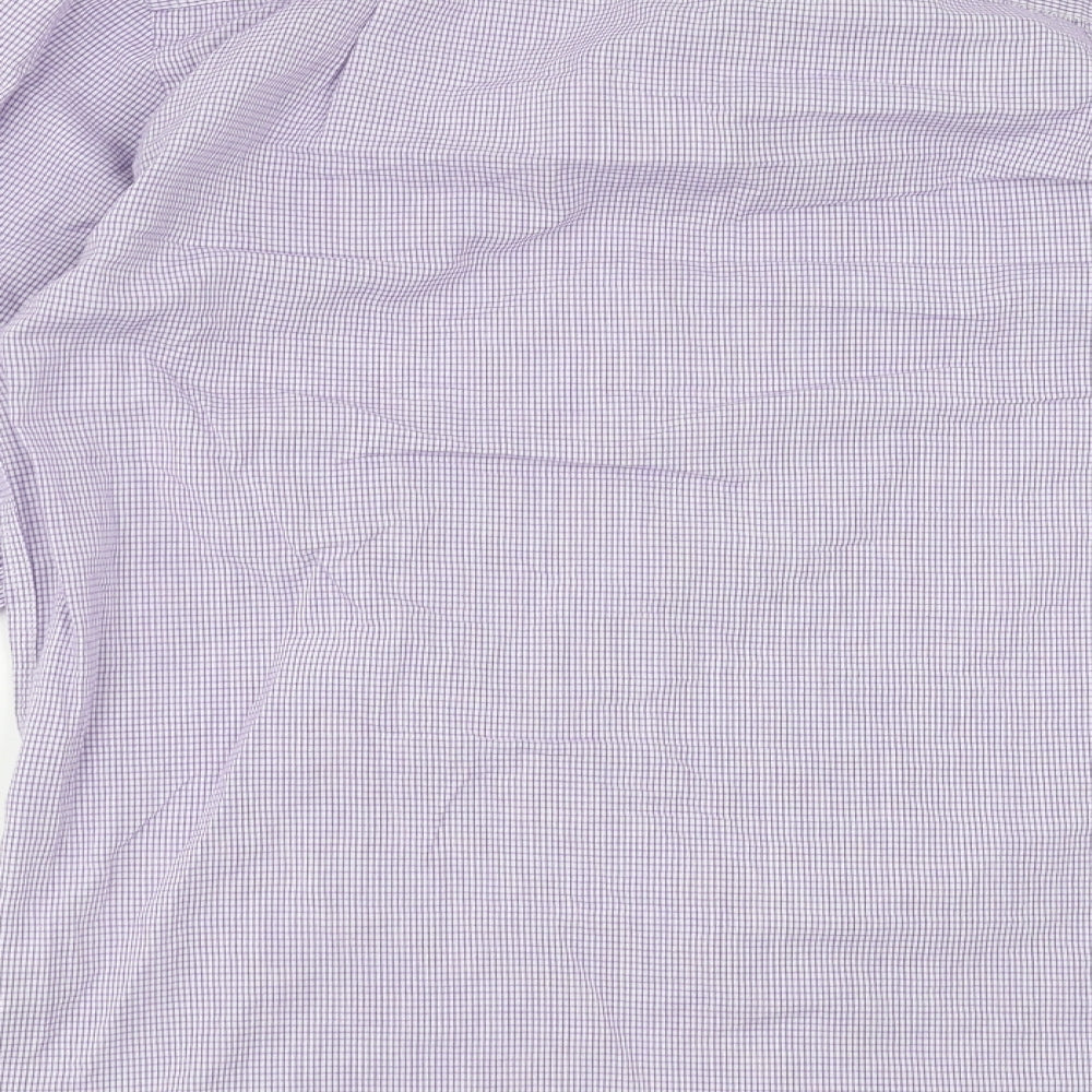 Cedarwood State Mens Purple Check Button-Up Size 15.5