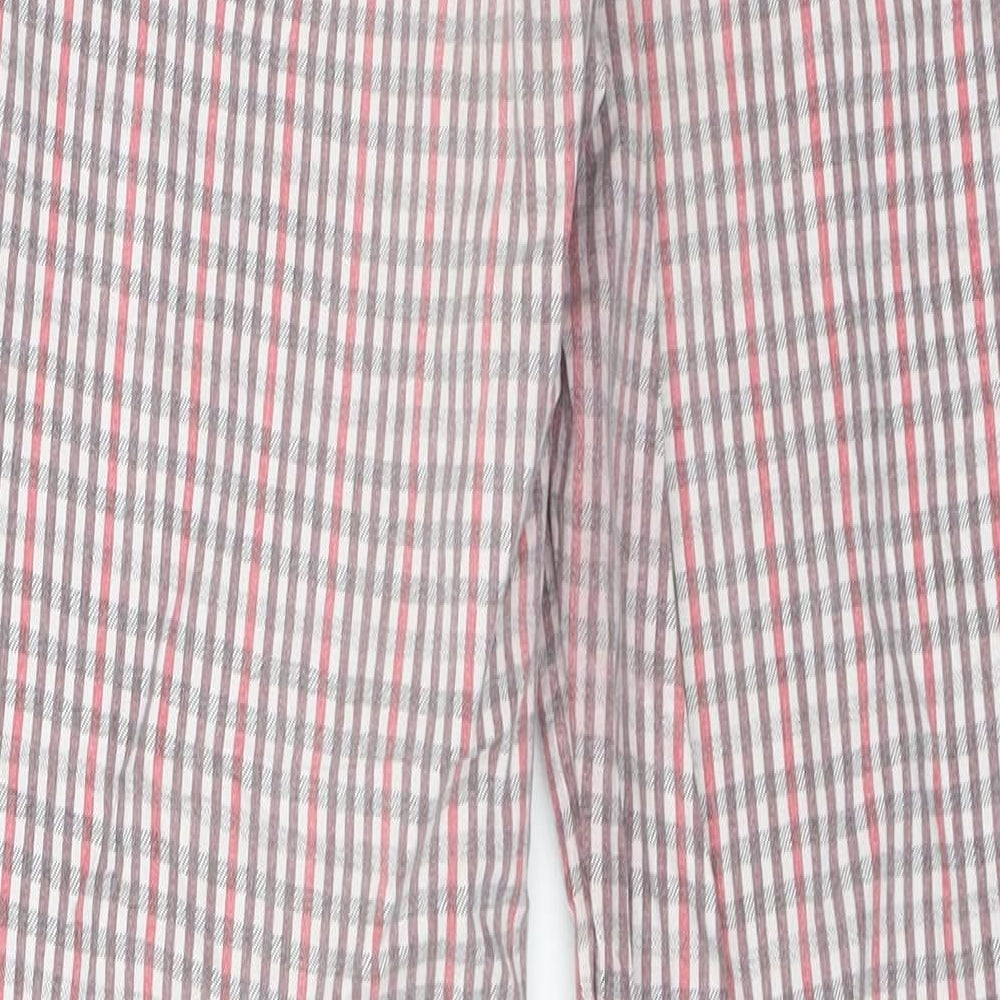 Preworn Womens Red Check Denim Straight Jeans Size 25 L26 in