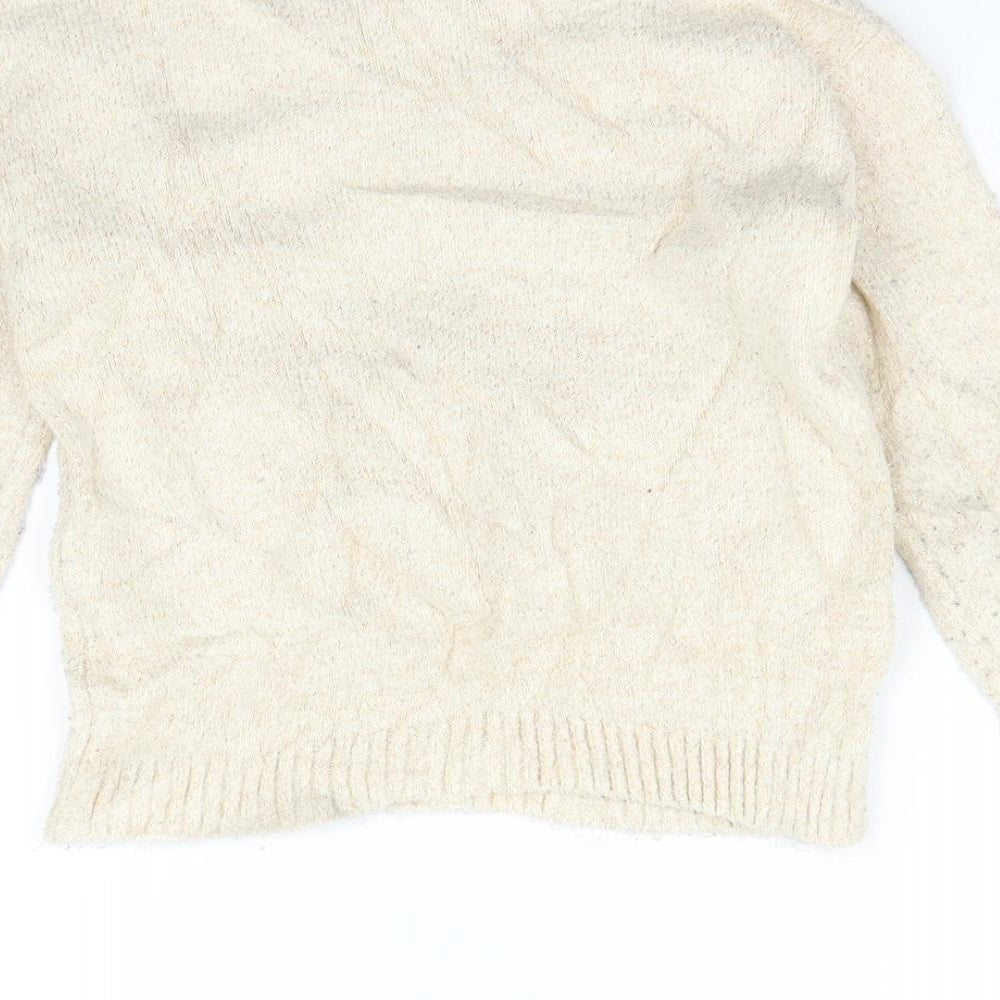 Marks & Spencer Girls Beige Pullover Jumper Size 10-11 Years - sequin