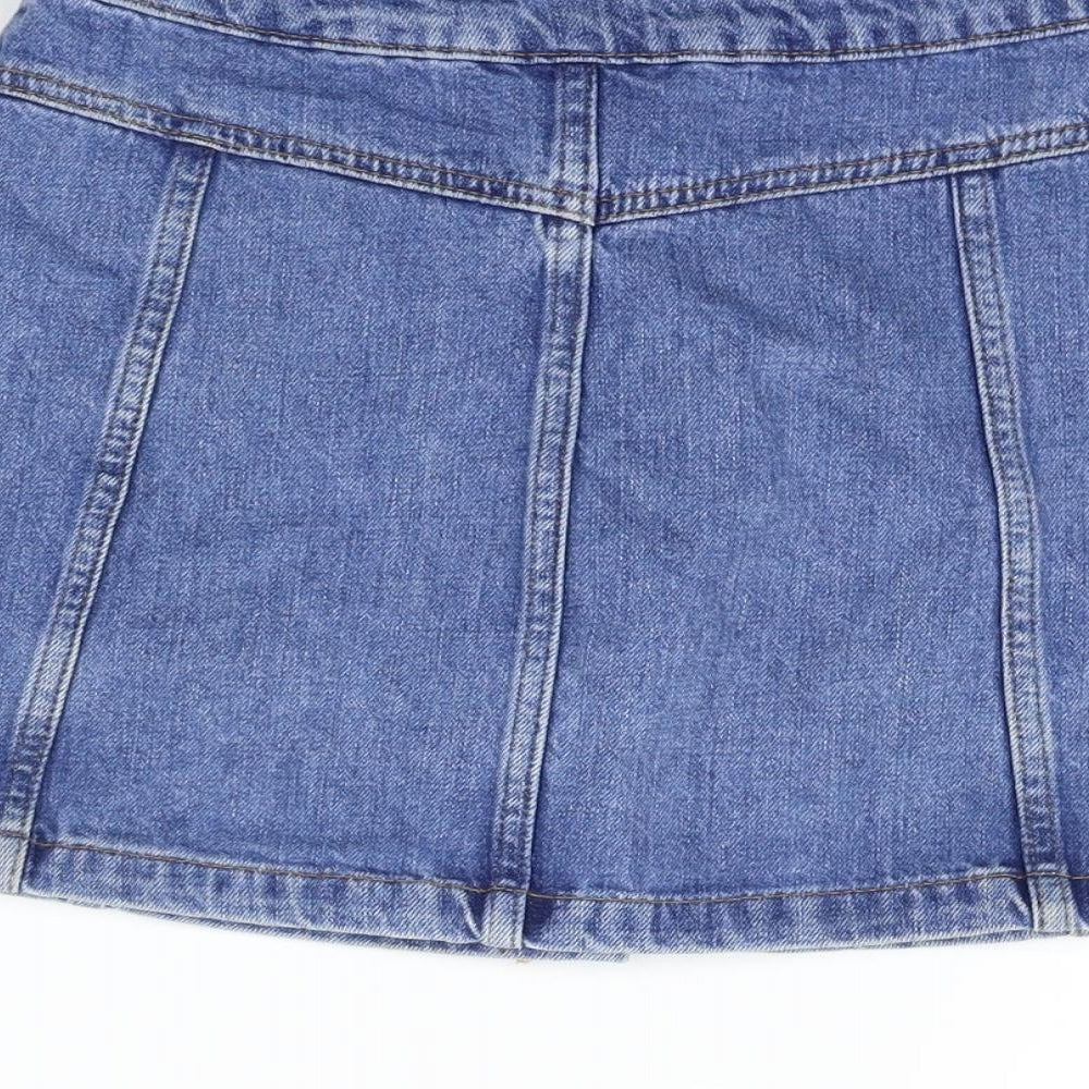 Topshop Womens Blue A-Line Skirt Size 6