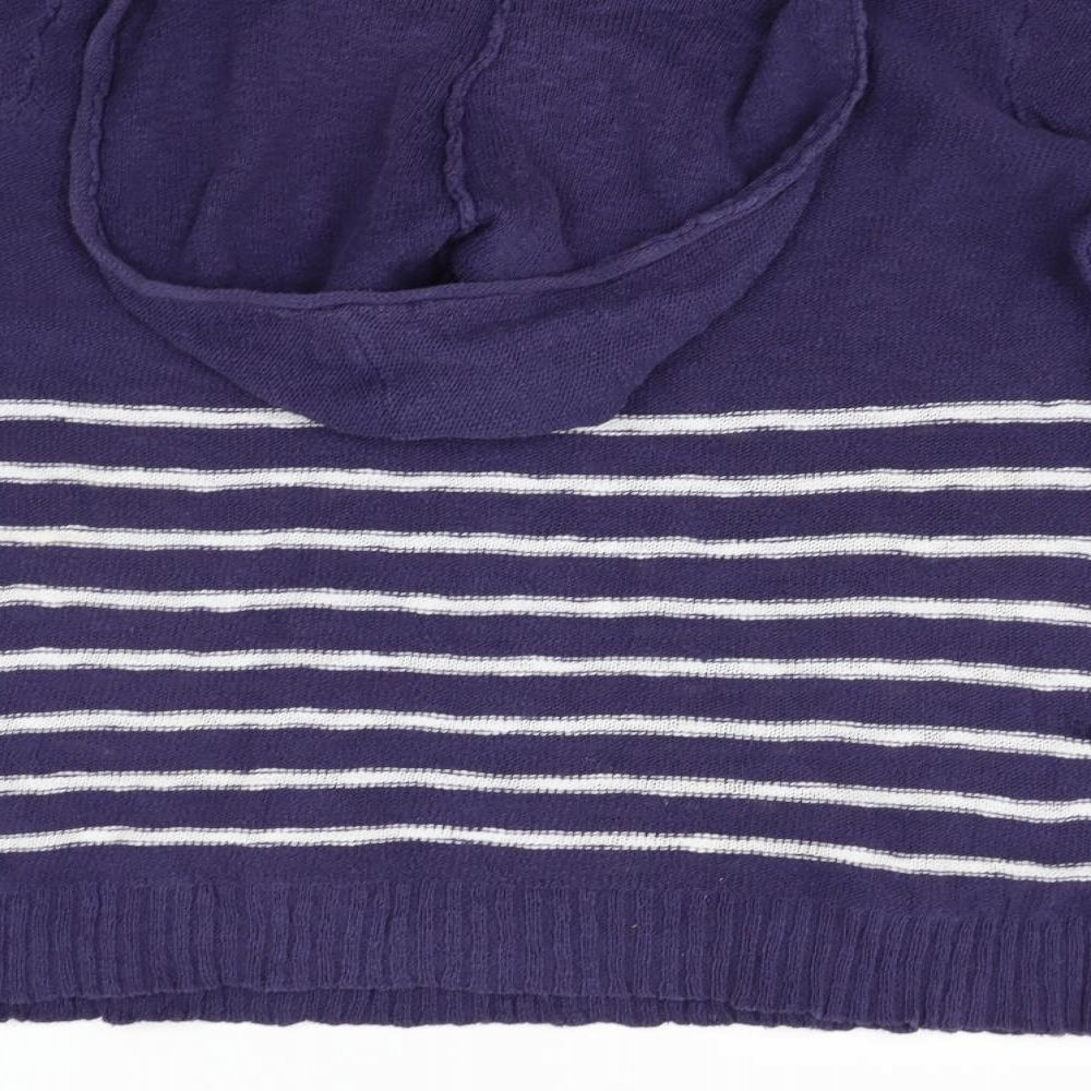 Cable & Gauge Womens Blue Striped Pullover Jumper Size L
