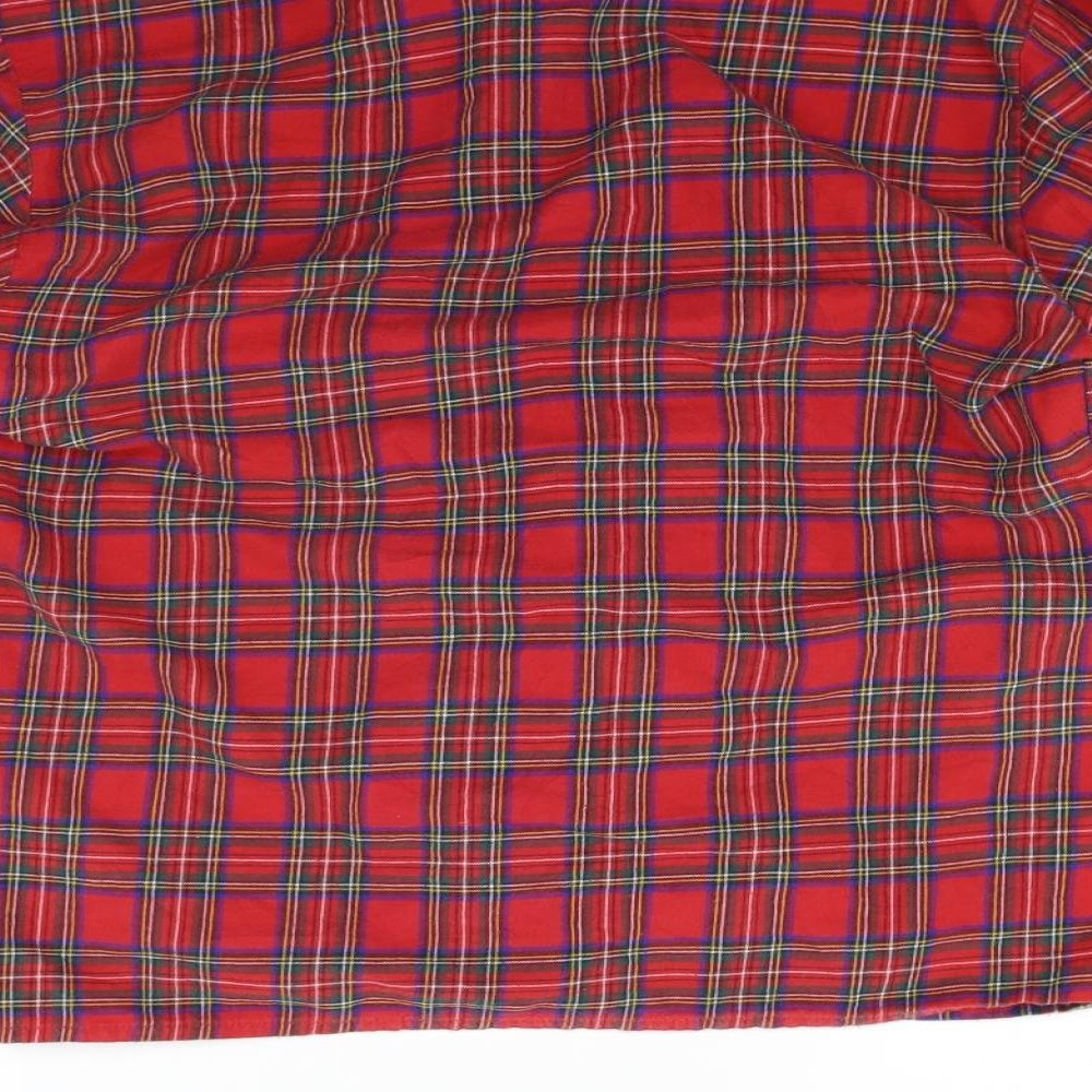ST MICHAEL Mens Red Check Button-Up Size 14
