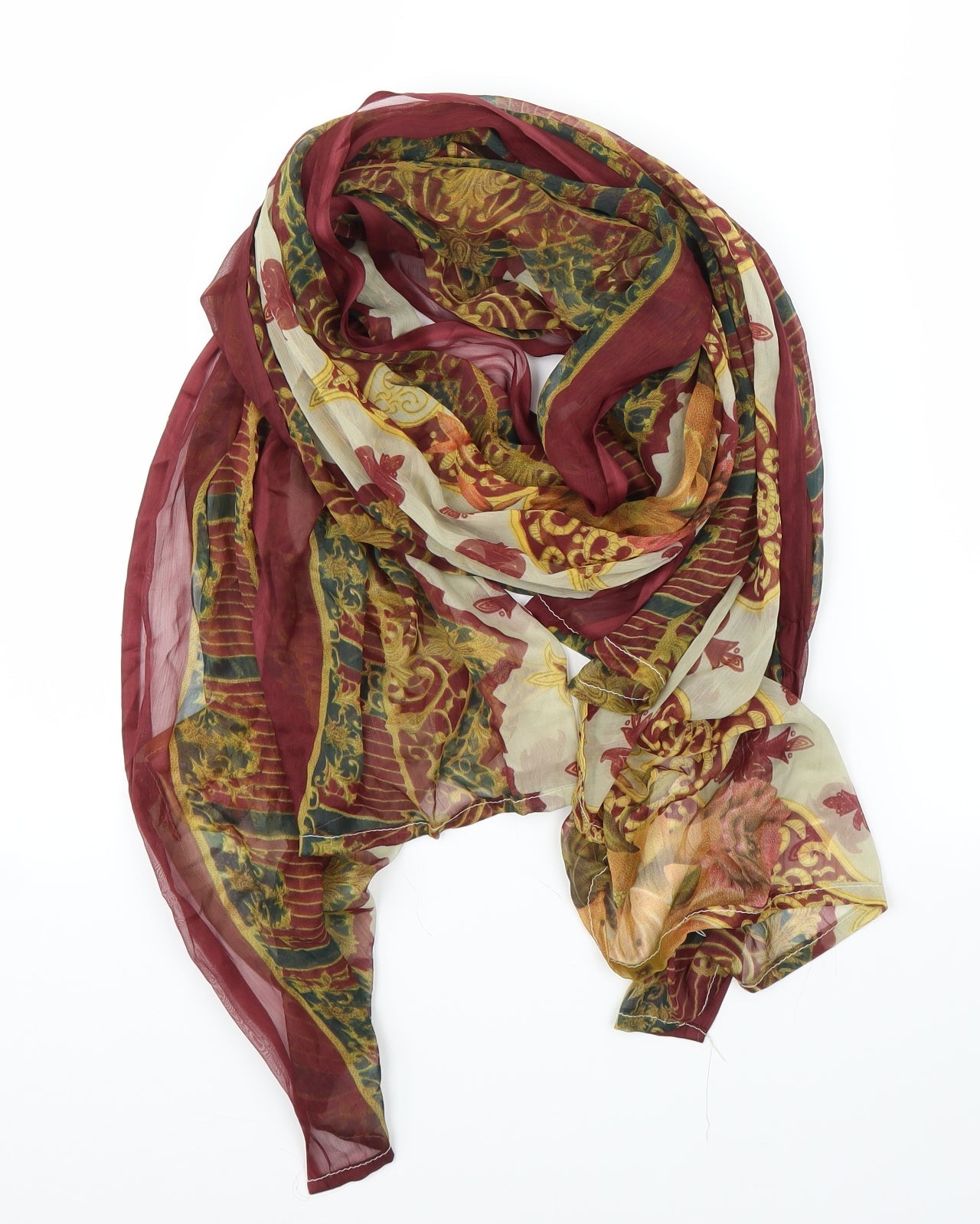 Preworn Unisex Purple Paisley Scarf